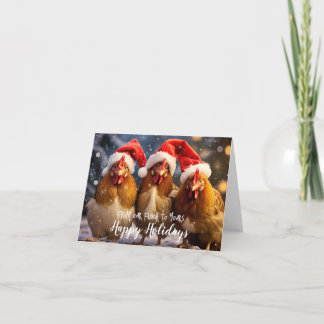 Carte Jardin amusant poulets Noël Joyeux jours fériés