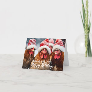 Carte Jardin amusant poulets Noël Joyeux jours fériés
