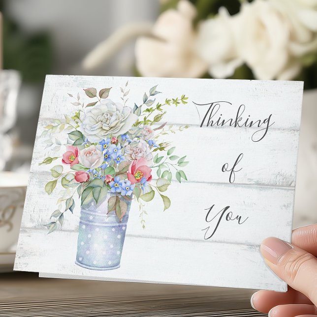 Carte Jardin Anglais Floral Pensée pour Vous (Wildflower Thinking of You Card)