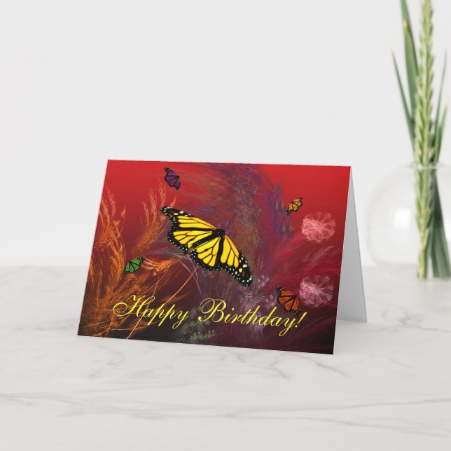 Carte Jardin aux papillons - Joyeux anniversaire! (Devant)