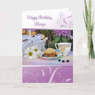 Carte Jardin D'Anniversaire Petit Déjeuner Avec Muffins