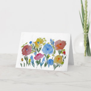 Carte Jardin d'aquarelle floral ~ Blanc à l'intérieur