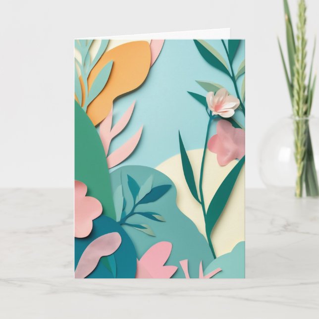 Carte Jardin de collage en fleurs (Devant)