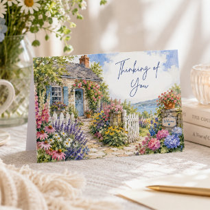 Carte Jardin de Cottage à l'aquarelle élégante Pensées p