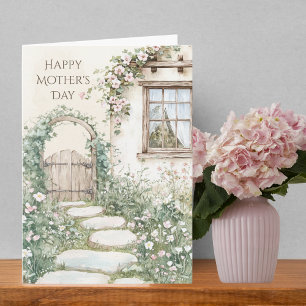 Carte Jardin de Cottage Charmant Mère Personnalisée