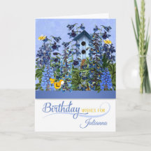 Jardin de Delphinium pour anniversaire de juillet