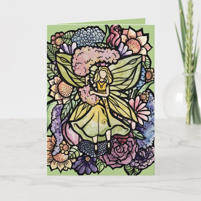 Carte Jardin de fées des fleurs Fées de la jacinthe Jard (Devant)