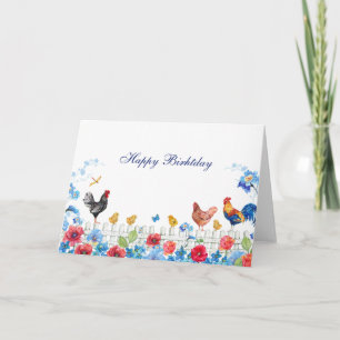 Carte Jardin de ferme coloré pour poussins 