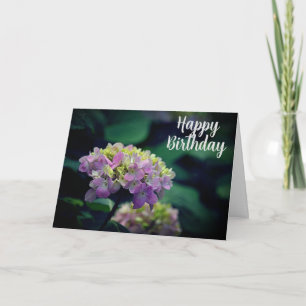 Carte Jardin de fleurs d'hortensia rose et blanc
