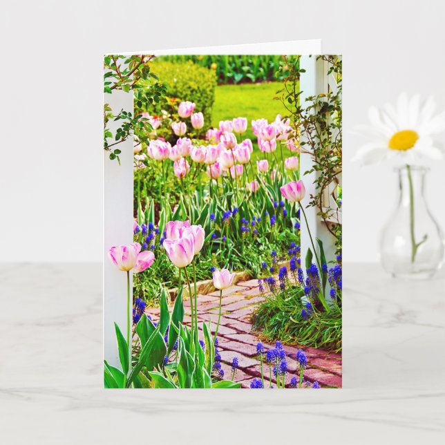 Carte Jardin de la Tulipe de printemps Anniversaire (Petite plante)