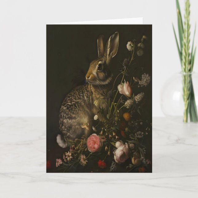 Carte Jardin de lapins Dark Academia, Mur botanique somb (Devant)