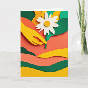 Carte Jardin de papier découpé vibrant offert