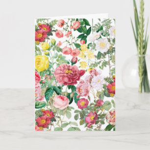 Carte Jardin de printemps Vintage Rose