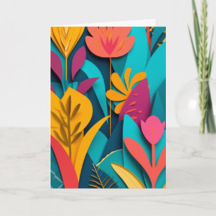 Carte Jardin découpé en papier vibrant