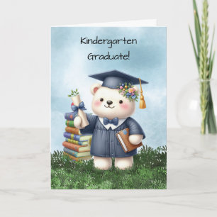 Carte Jardin d'enfants Graduation Girl Bear Félicitation