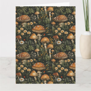 Carte Jardin des champignons vintages Motif sans couture