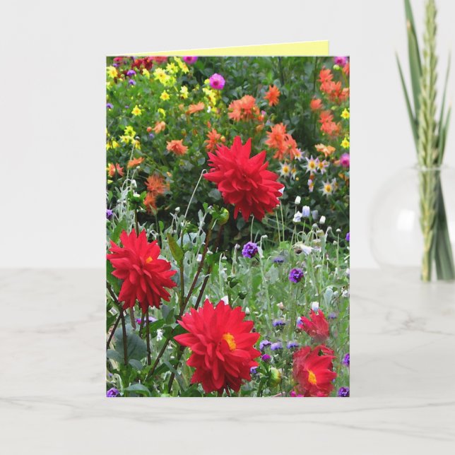 Carte Jardin des fleurs de Dahlia Anniversaire (Devant)
