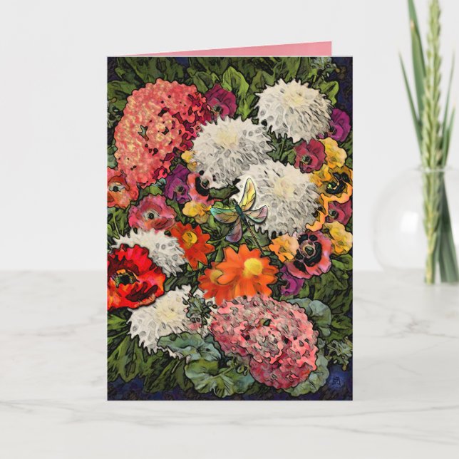 Carte Jardin des libellules (carte d'anniversaire) (Devant)