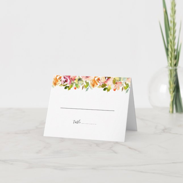 Carte Jardin d'été Aquarelle Mariage floral (Devant)