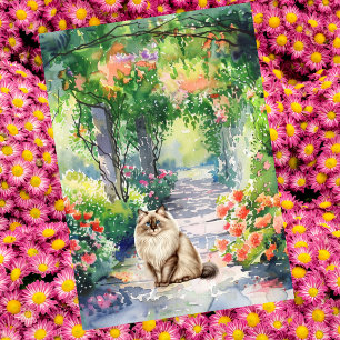 Carte Jardin d'été sur mesure Ragdoll Chat Anniversaire