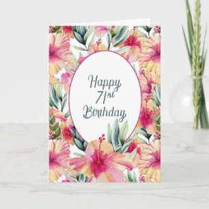 Carte Jardin d'Hibiscus pour 71e anniversaire