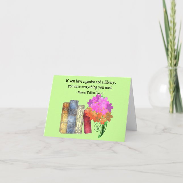 CARTE JARDIN ET BIBLIOTHÈQUE (Devant)