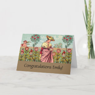 Carte Jardin Fleurir Femme Art Antique