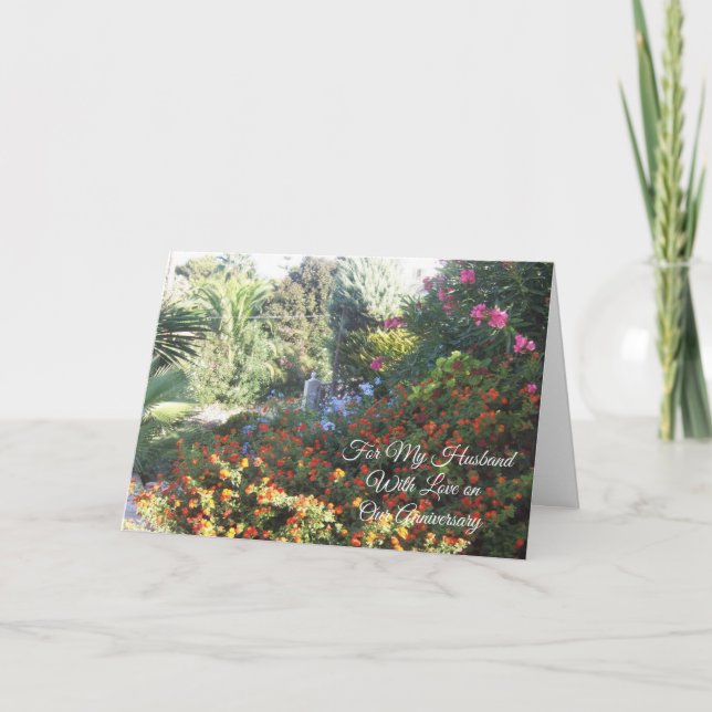Carte Jardin Mari personnalisé Mariage Anniversaire (Devant)