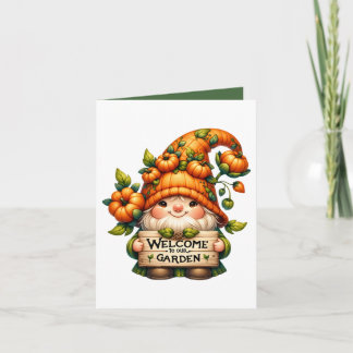 Carte Jardin mignon bienvenue Automne personnalisable
