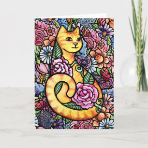 Carte Jardin Orange Tabby Chat