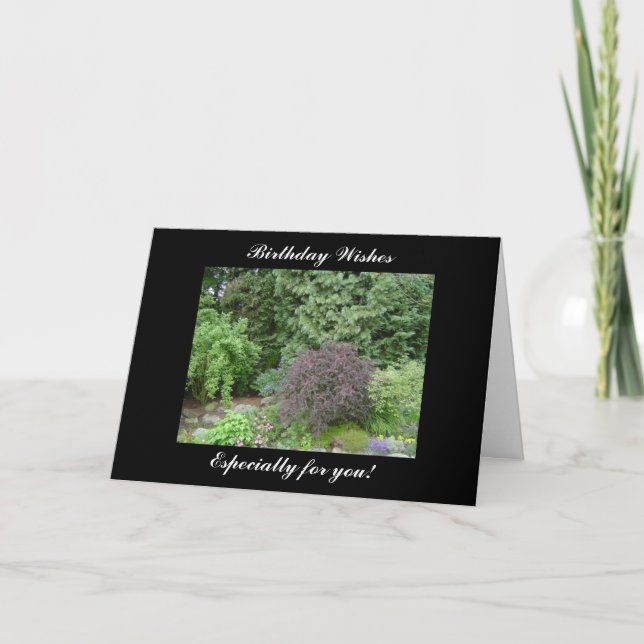 Carte Jardin pittoresque Voeux d'anniversaire (Devant)