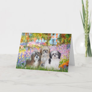 Carte Jardin - Shih Tzus (trois)