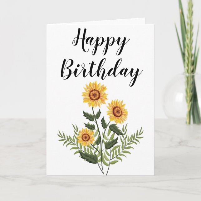 Carte Jardin Sunflower Croquis Joyeux anniversaire (Devant)