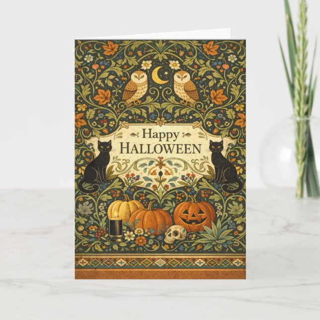 Carte Jardin Victorien Halloween Vintage (Devant)