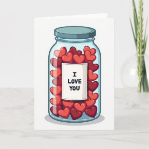 Carte Jarre de Cœurs « Je t'aime »
