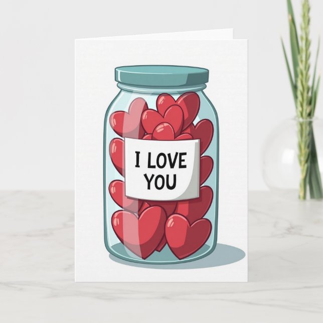 Carte Jarre Saint-Valentin Je T'Aime (Devant)