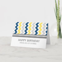 Jaune Bleu Chevron Entreprise Du Groupe Anniversai