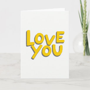Carte jaune de l'amour romantique