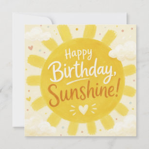 Carte Jaune Ensoleillé Joyeux Anniversaire