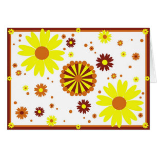 Carte jaune et Brown de fleurs