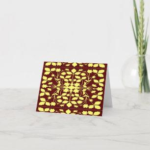 Carte Jaune et brun floraux