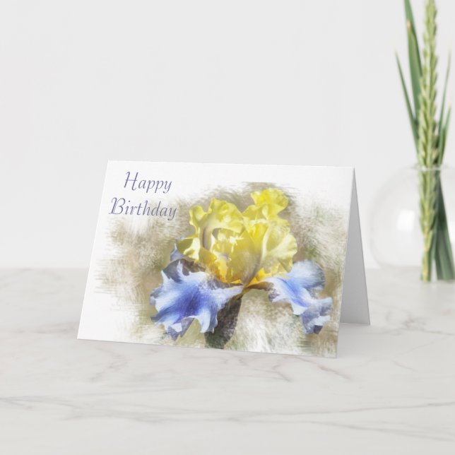 Carte Jaune et iris de lavande (Devant)