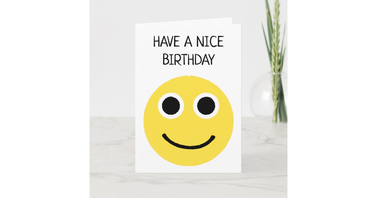 Carte Jaune Face Souriante Emoji Emoticon Anniversaire Zazzle Fr