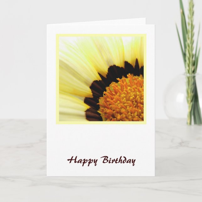 Carte Jaune Fleur Anniversaire (Devant)