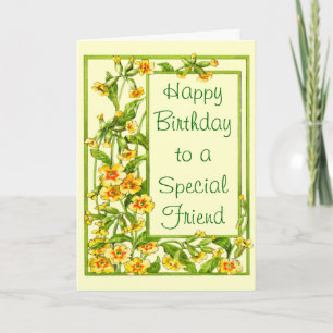 Carte Jaune Floral Joyeux anniversaire à un ami spécial