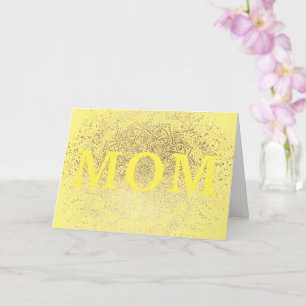Carte Jaune Floral MOM Formelle Elégante Fête des Mères