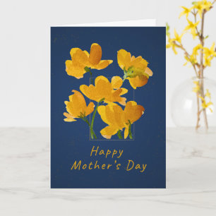 Carte Jaune Floral Vibrant Fête des Mères