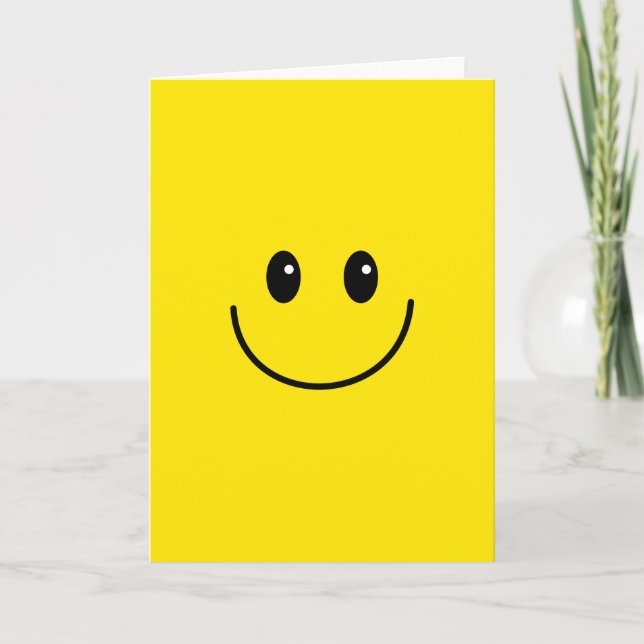 Carte Jaune joyeux visage souriant (Devant)
