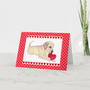 Carte Jaune Lab Puppy Valentine's Day
