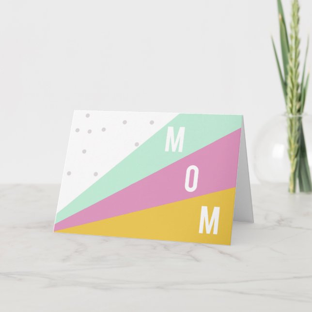 Carte Jaune Maman Joyeuse de la fête des mères (Devant)